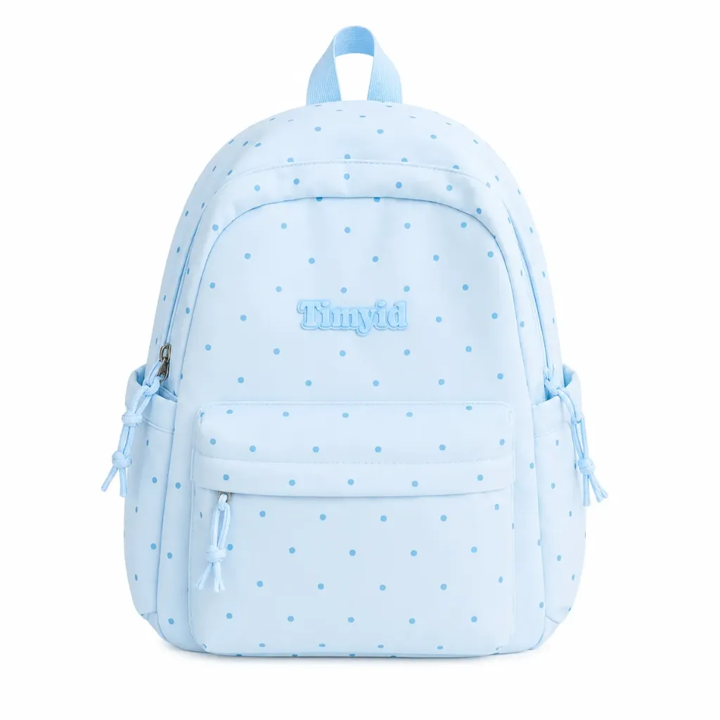 [SAC-C015] Sac à Dos Étudiant à Points - Bleu Ciel