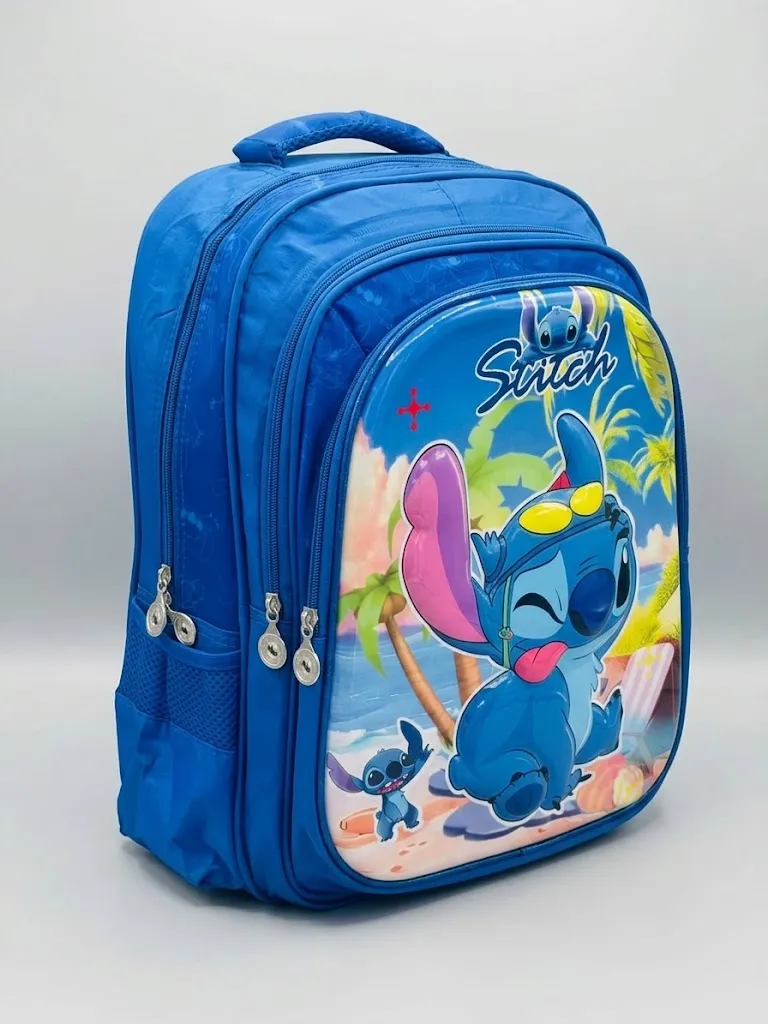 [CART-ST003] Cartable Scolaire "Stitch & Angel" 3D - BLEU