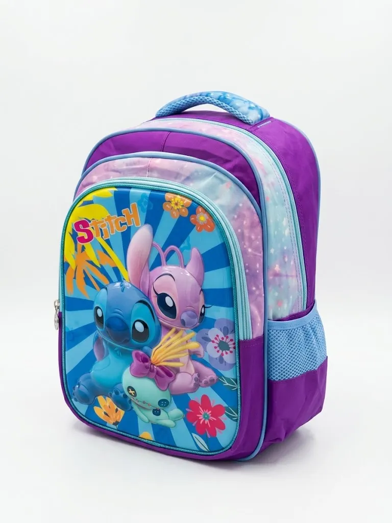 [CART-ST006] Cartable Scolaire "Stitch & Angel" 3D - Violet