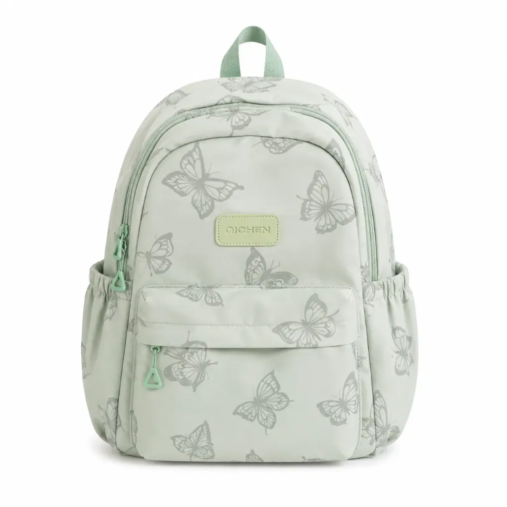 [SAC-C021] Sac à Dos Doux Motif Papillon - Vert Pastel