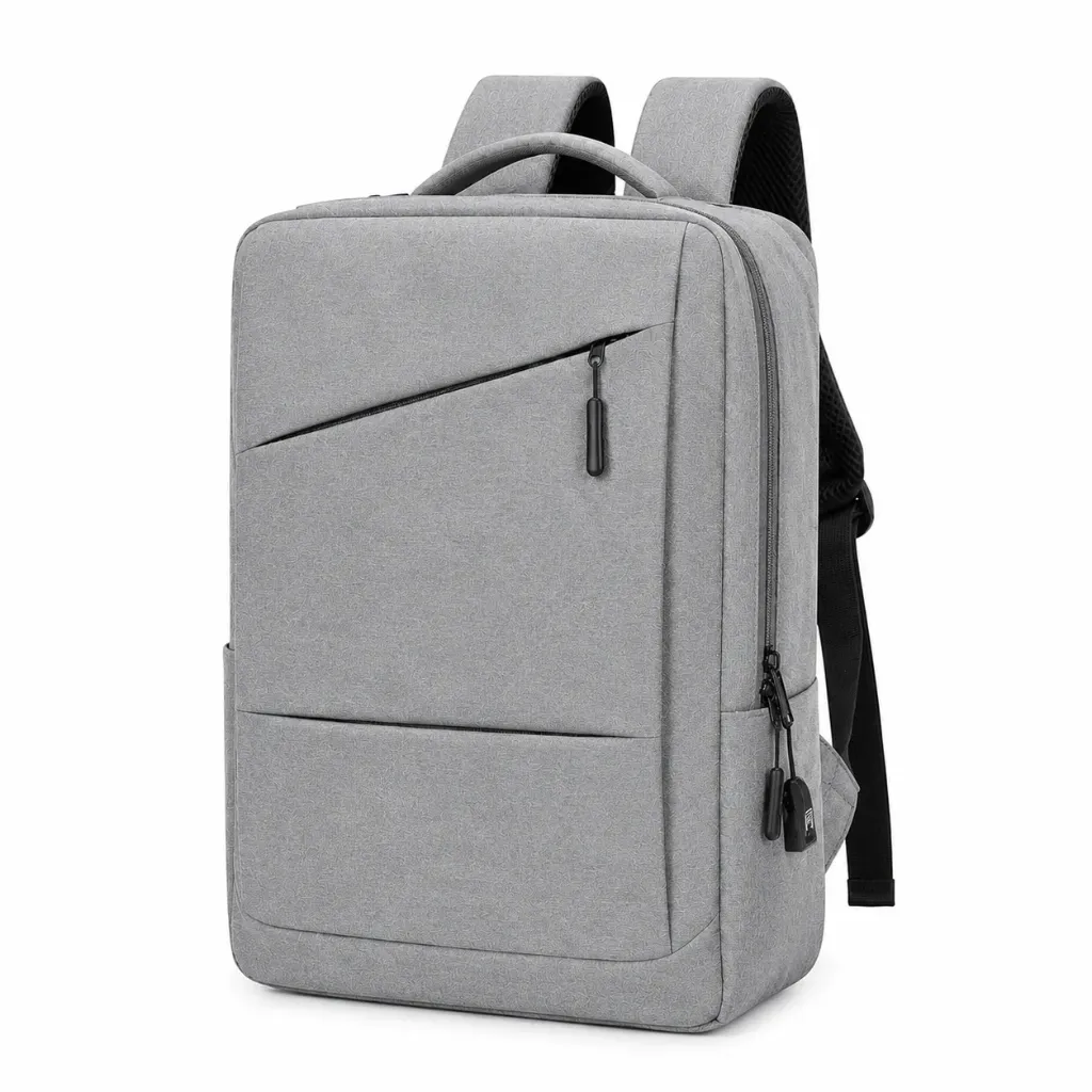 [SAC-PC003] Sac à Dos PC Portatif avec Port USB - Gris clair