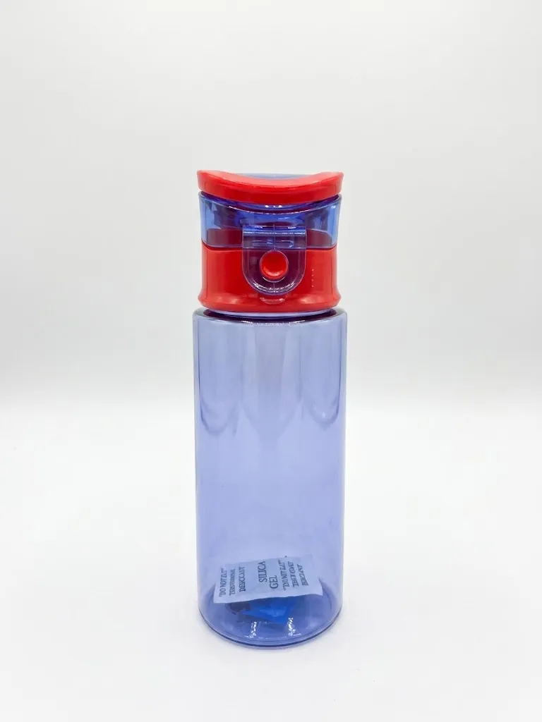 Bouteille Alimentaire 600ML-Transparente (Bouchon Rouge/Bleu)