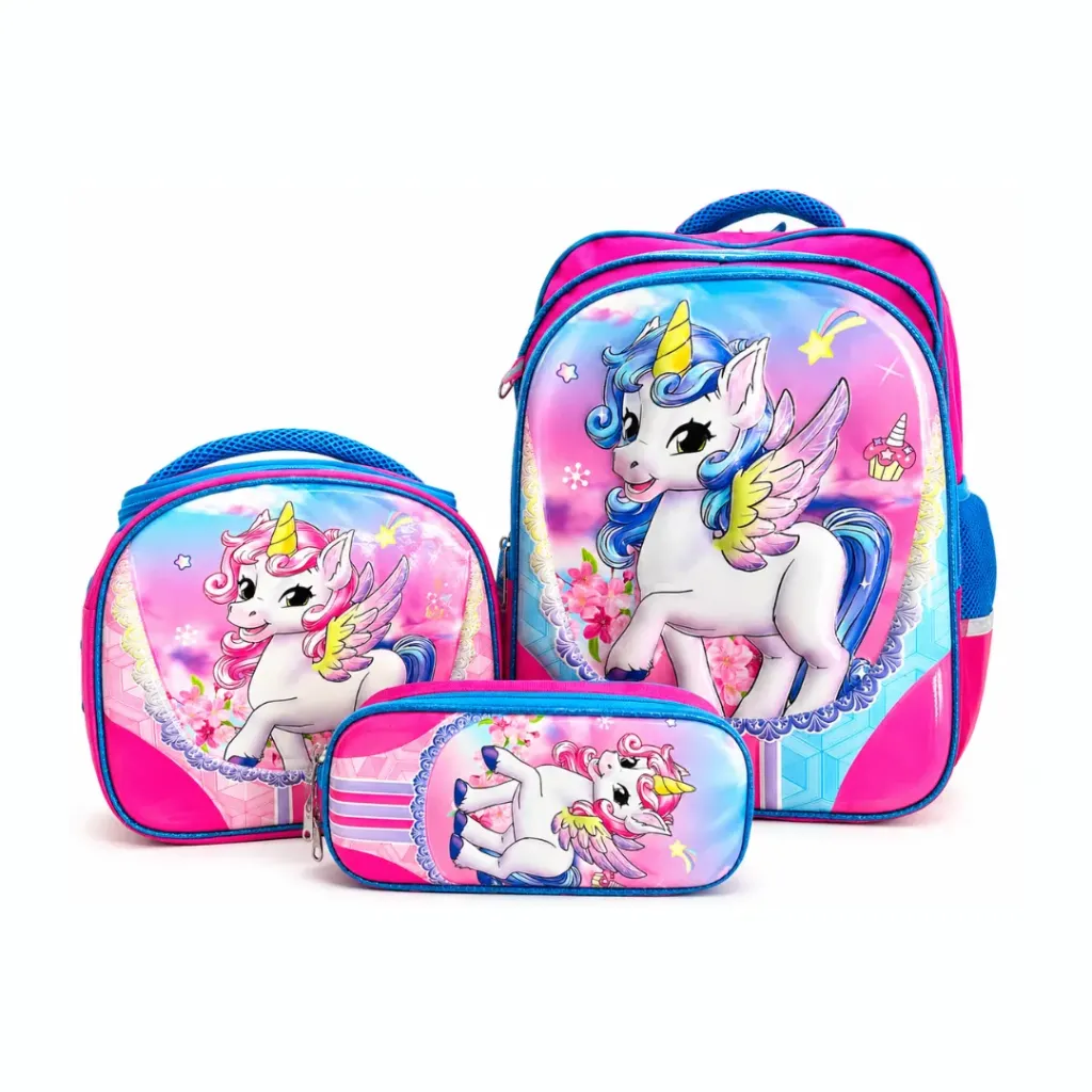 [SAC3-009] SAC à dos 3 pièces - Licorne (3p)